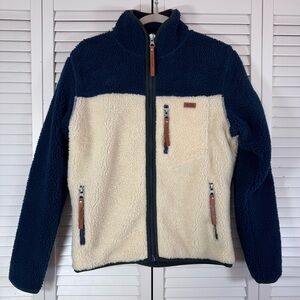 Wanakome Blaise Full-Zip Sherpa Jacket Sweatshirt Color Blocked Size Small